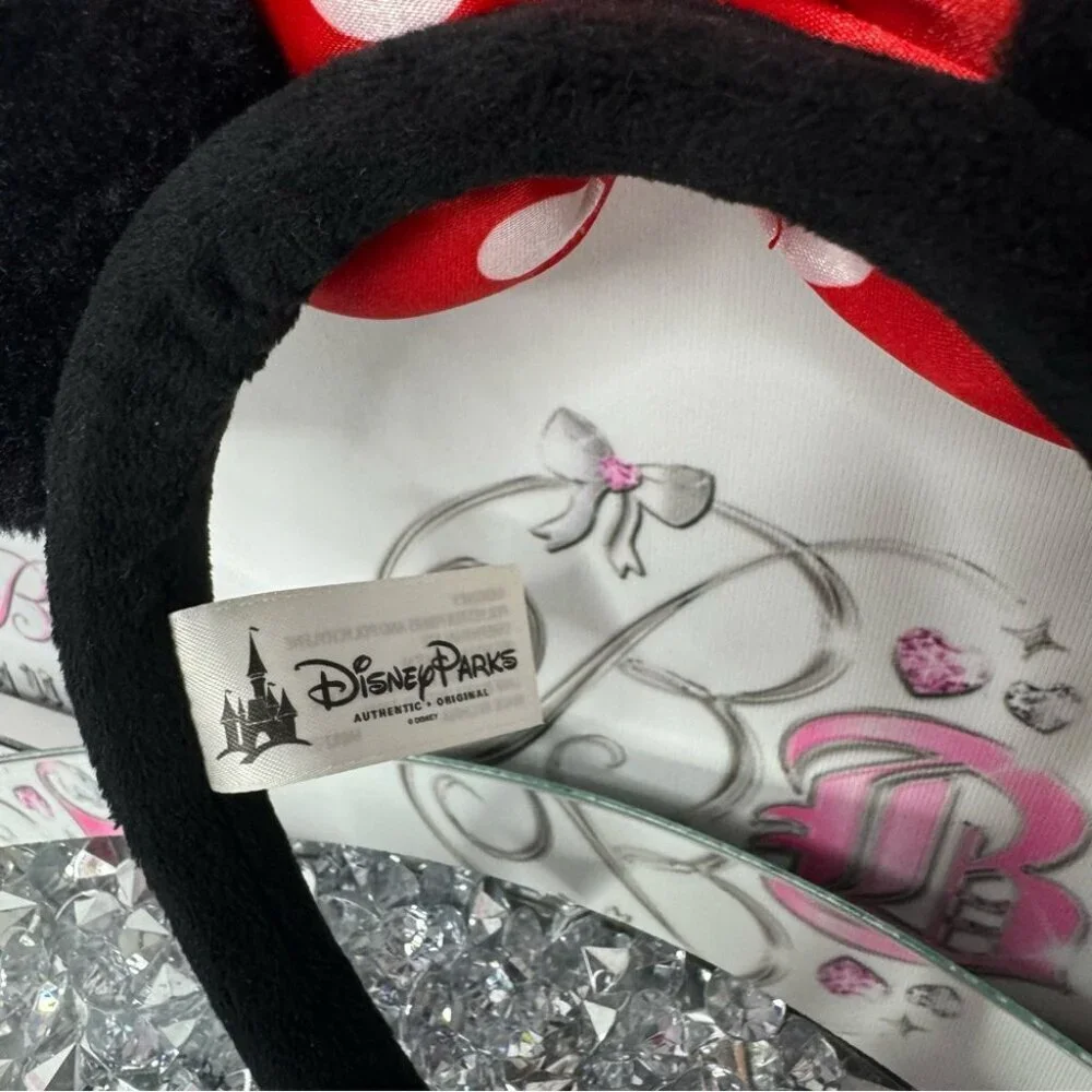 Disney ears park merch Minnie Mouse classic black with bow red polka dot white